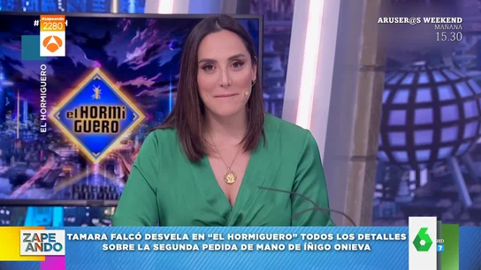 Tamara Falcó desvela en El Hormiguero que Íñigo Onieva le ha pedido matrimonio con un anillo que tiene un "fallo" Tamara Falcó desvela en El Hormiguero que Íñigo Onieva le ha pedido matrimonio con un anillo que tiene un "fallo"
