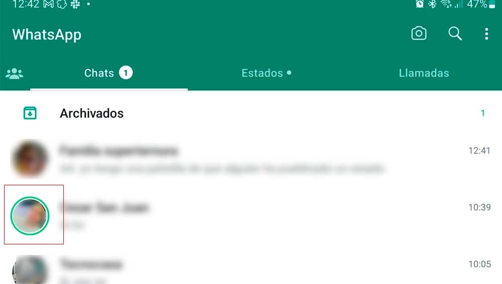 Contactos de WhatsApp rodeados de un anillo verde qu significa