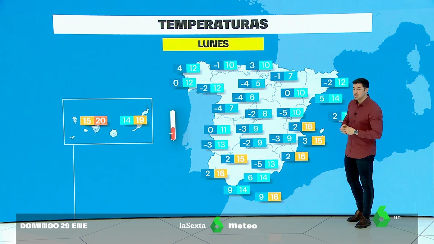 España arranca la semana con mucho frío pero con máximas que irán subiendo en las primeras horas España arranca la semana con mucho frío pero con máximas que irán subiendo en las primeras horas