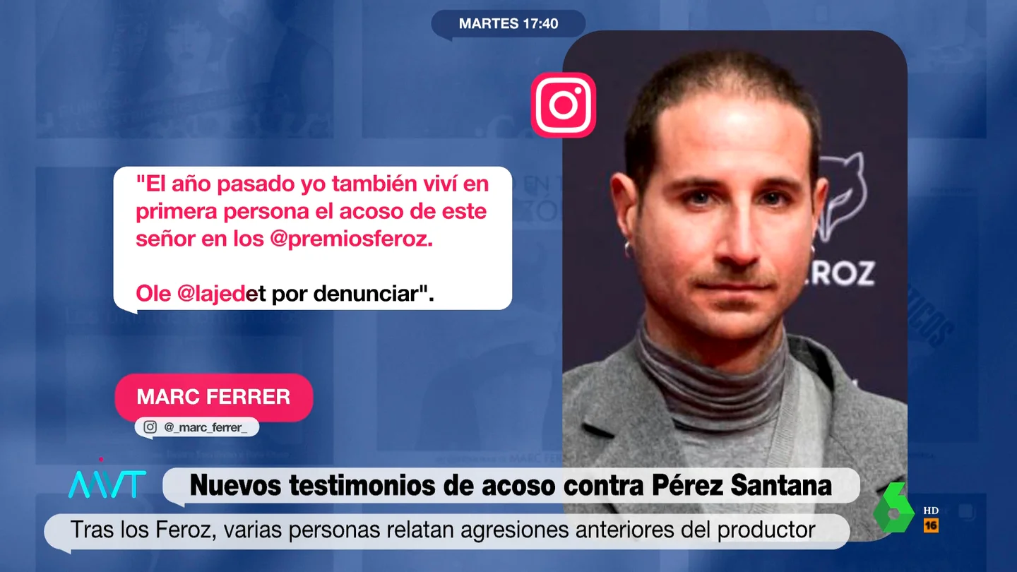 Dos nuevos testigos denuncian acoso por parte del productor Javier Pérez Santana Dos nuevos testigos denuncian acoso por parte del productor Javier Pérez Santana
