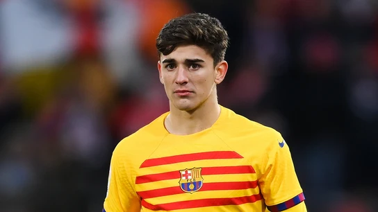 Gavi en un partido con el Barcelona Gavi en un partido con el Barcelona