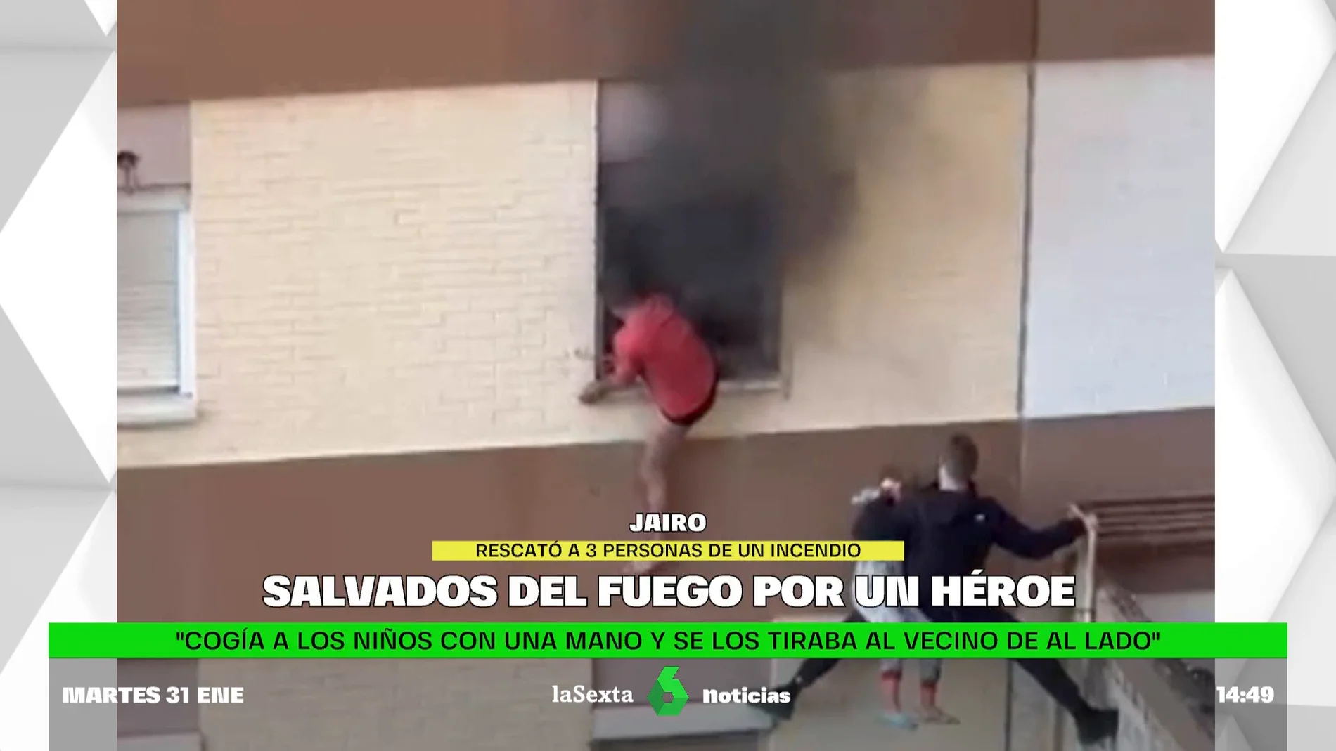 Jairo, el héroe que salvó a una familia del fuego escalando un edificio: "Me decía que se quemaba, que se tiraba"