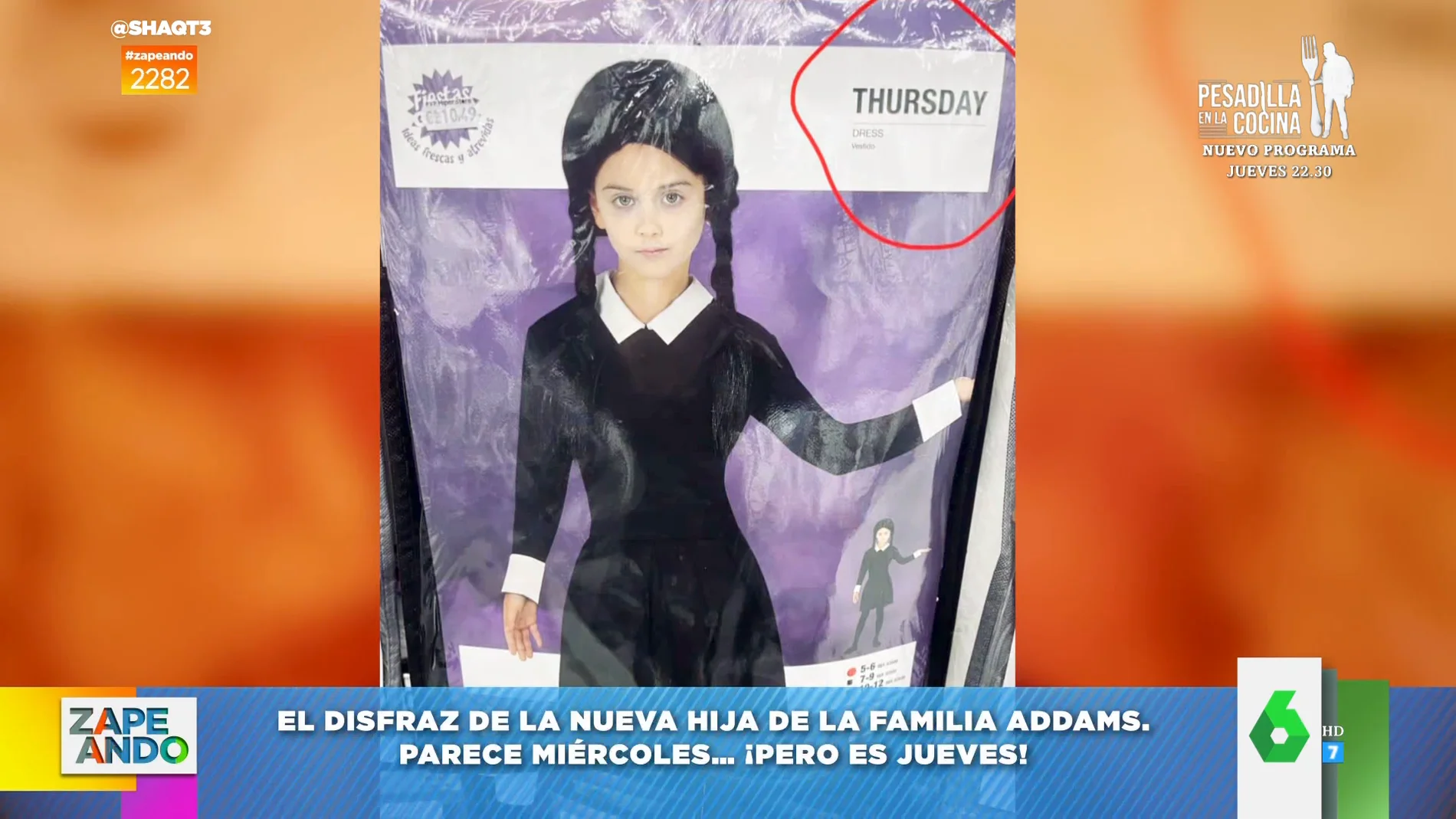 El surrealista disfraz de Miércoles Addams: "Los padres no son Gómez y Morticia sino Pérez y Patricia"