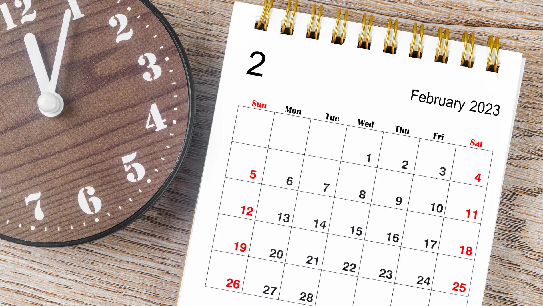 Calendario laboral del mes de febrero de 2023