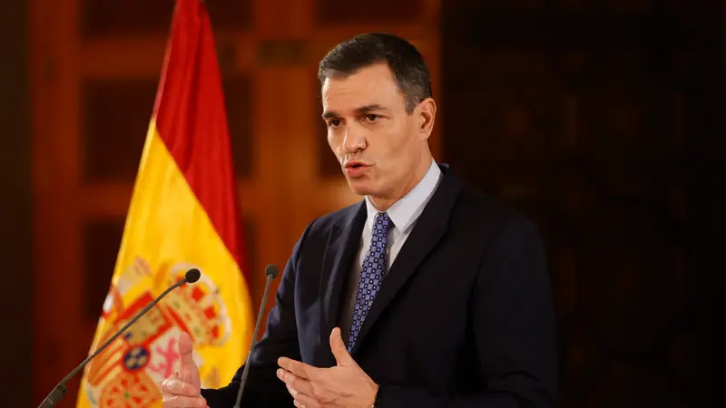 El presidente del Gobierno, Pedro Sánchez, durante una intervención