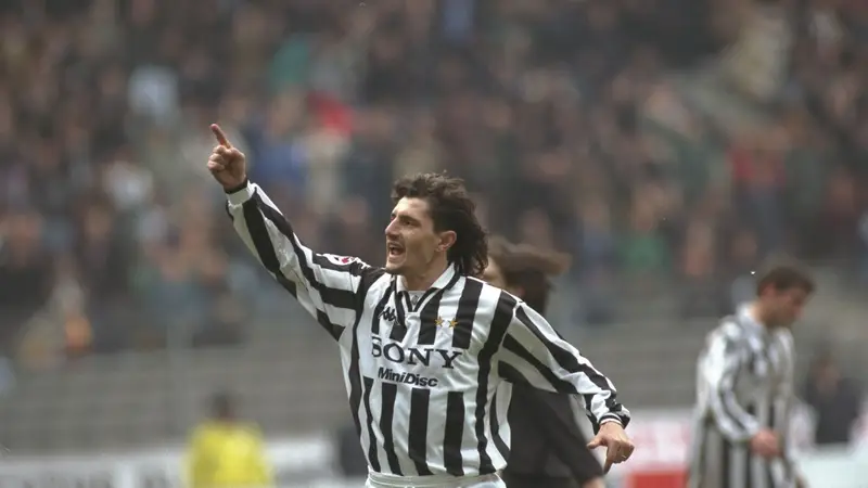 Michele Padovano con la Juventus