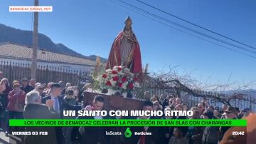 así ha sido la procesión de San Blas con charangas en un pueblo de Cádiz