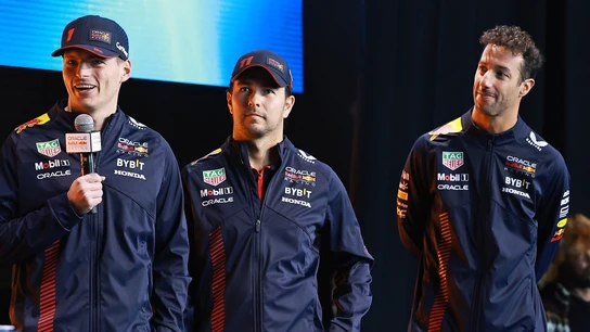 Verstappen, Pérez y Ricciardo Verstappen, Pérez y Ricciardo