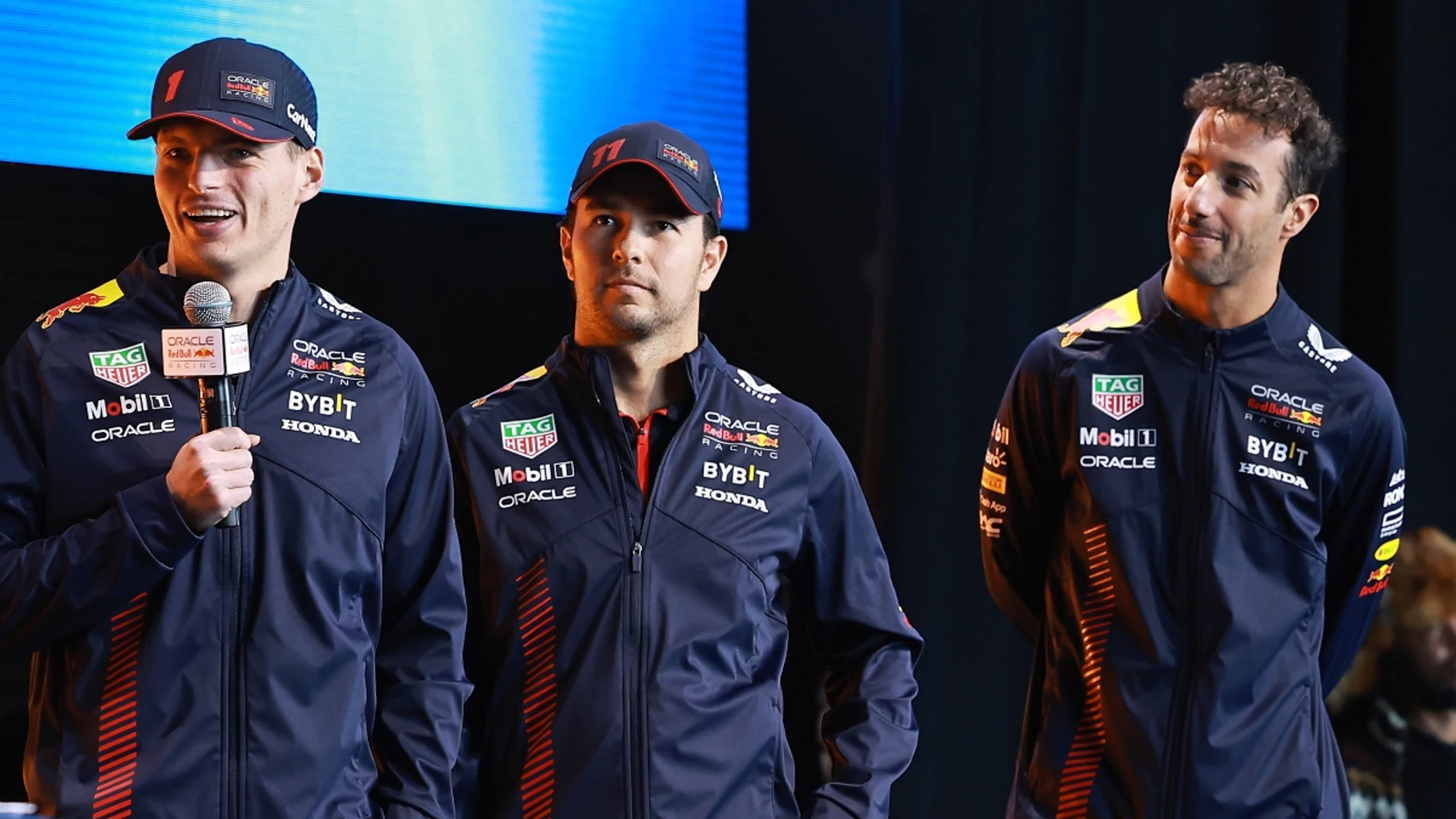 Verstappen, Pérez y Ricciardo