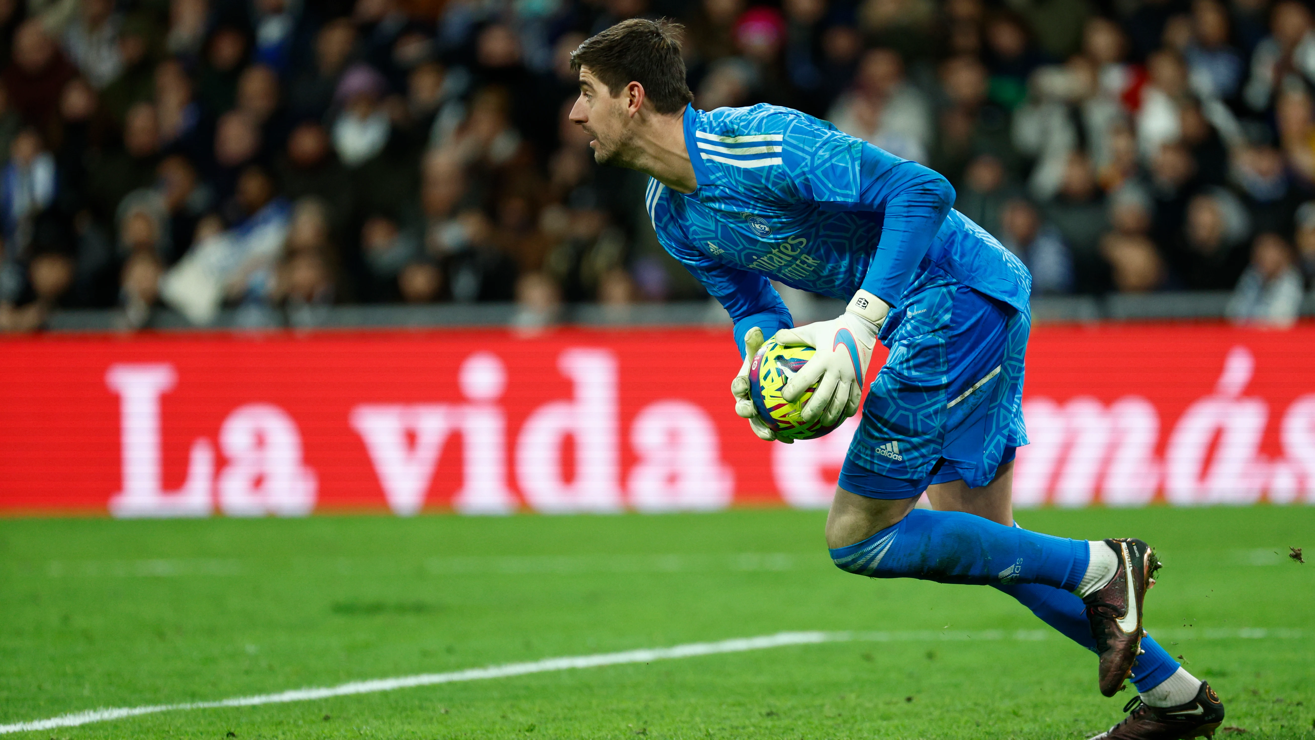 Thibaut Courtois, durante el partido contra la Real Sociedad