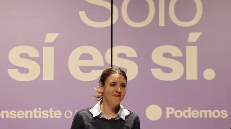 La ministra de Igualdad, Irene Montero, participa en el acto "¿Consentiste o no? Solo sí es sí", organizado por Podemos.