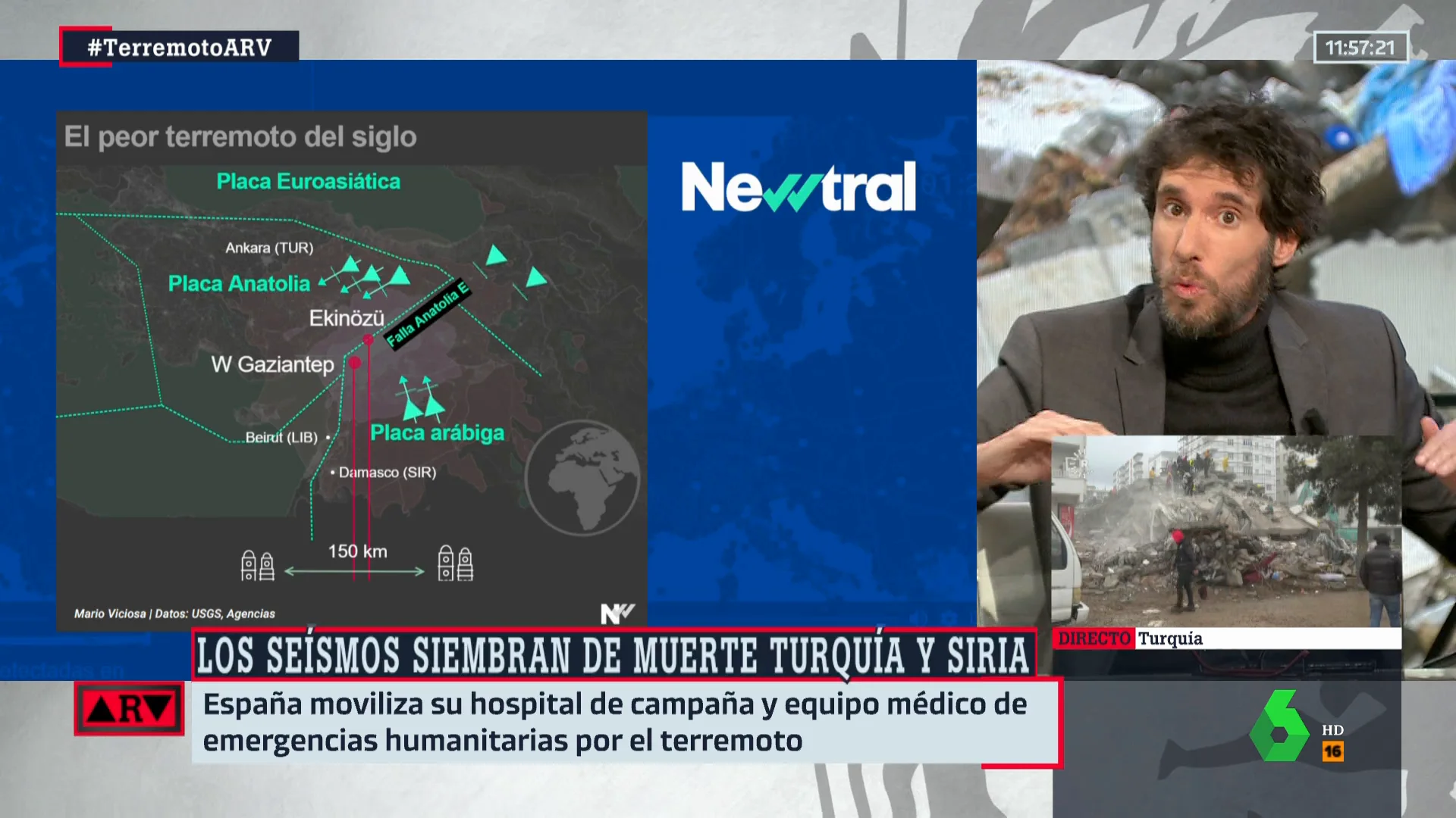 Mario Viciosa sobre el terremoto de Siria y Turquía: "Lo que ha ocurrido en una madrugada equivale a dos o tres siglos"