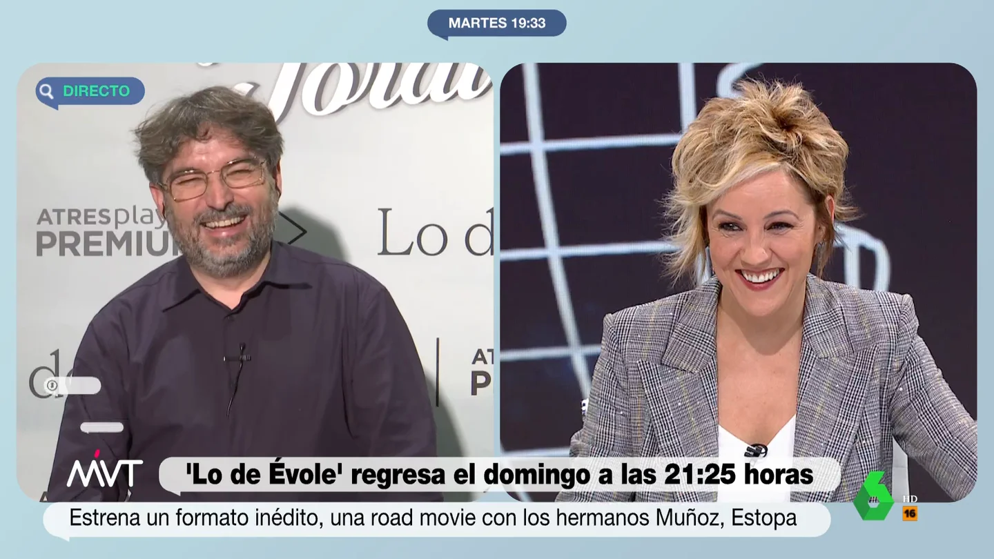 La cómica reacción de Jordi Évole cuando Cristina Pardo le pregunta si va a entrevistar a Froilán La cómica reacción de Jordi Évole cuando Cristina Pardo le pregunta si va a entrevistar a Froilán