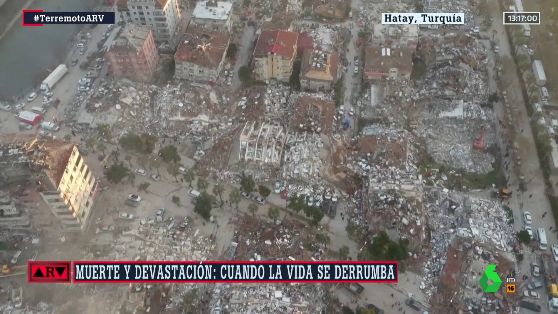 Imágenes aéreas de la destrucción en Hatay