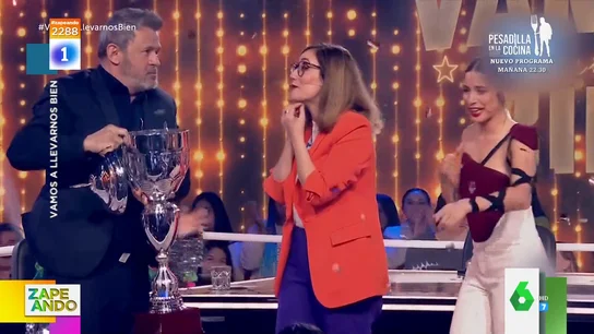 El percance de Miki Nadal al proclamarse ganador del programa de Ana Morgade El percance de Miki Nadal al proclamarse ganador del programa de Ana Morgade