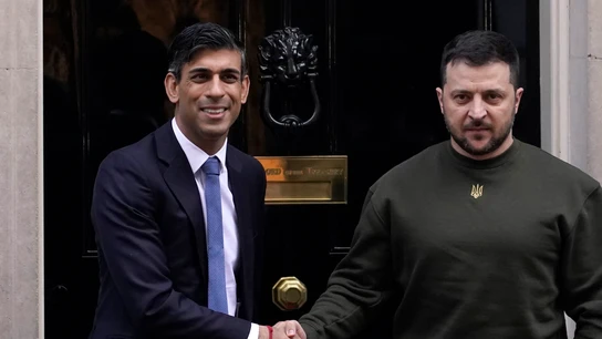 Zelenski y Sunak, a su llegada a Downing Street Zelenski y Sunak, a su llegada a Downing Street