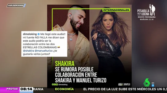 Se filtra la posible nueva canción de Shakira con Manuel Turizo: así suena este tema Se filtra la posible nueva canción de Shakira con Manuel Turizo: así suena este tema