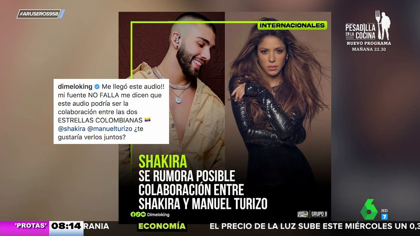 Se filtra la posible nueva canción de Shakira con Manuel Turizo: así suena este tema Se filtra la posible nueva canción de Shakira con Manuel Turizo: así suena este tema