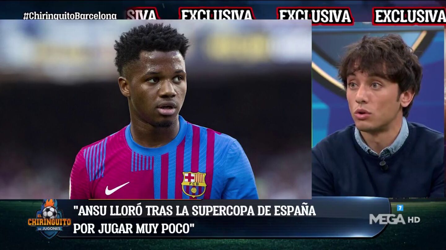 Exclusiva 'El Chiringuito': "Ansu Fati rompi&oacute; a llorar por su falta de protagonismo en la Supercopa"