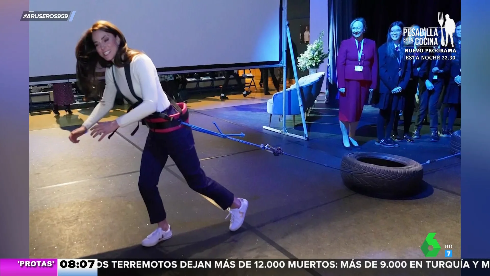 El inesperado momento de Kate Middleton mostrando su "lado más guerrero" arrastrando neumáticos