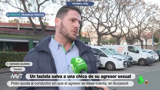 El taxista que salvó a una joven de su violador en Burjassot al llevarlos a comisaría: "Le guiñé un ojo al policía y él lo entendió" El taxista que salvó a una joven de su violador en Burjassot al llevarlos a comisaría: "Le guiñé un ojo al policía y él lo entendió"