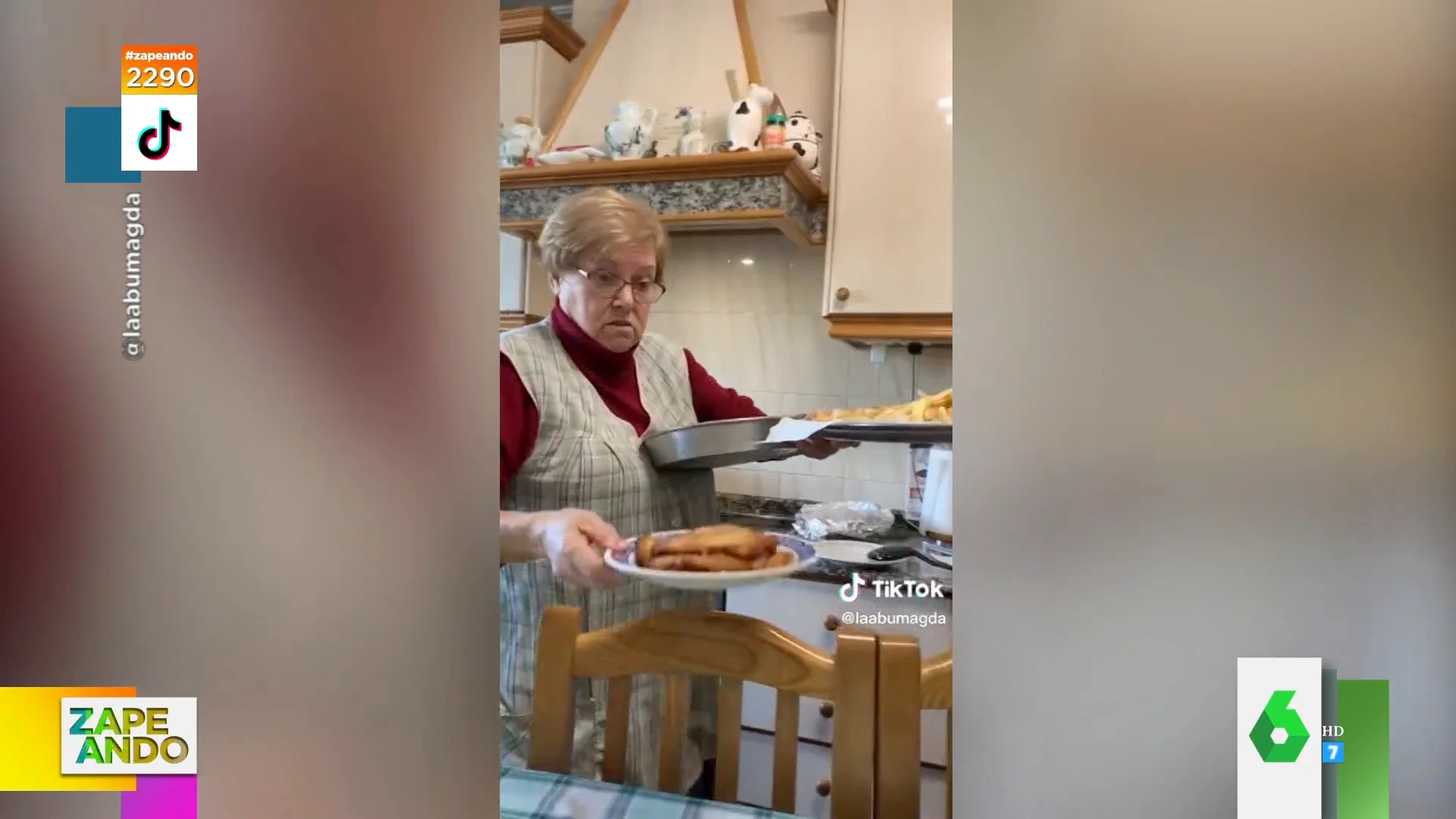 La cómica reacción de una abuela cuando su nieta le dice que tiene mucha hambre en la comida 