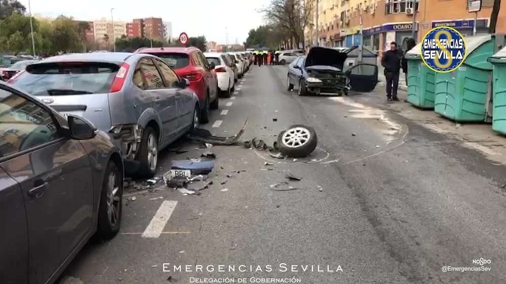 Colisión múltiple en Sevilla