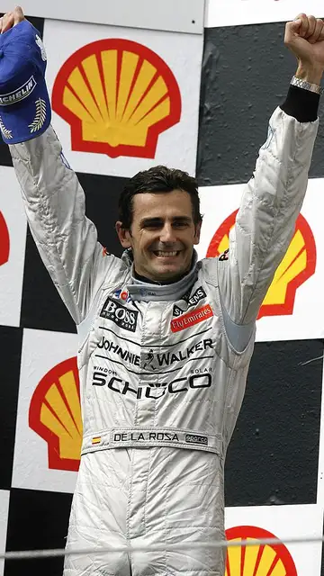 De la Rosa, en el podio del GP de Hungría 2006 De la Rosa, en el podio del GP de Hungría 2006