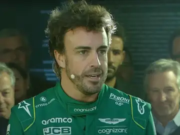 Fernando Alonso, en la presentación del Aston Martin