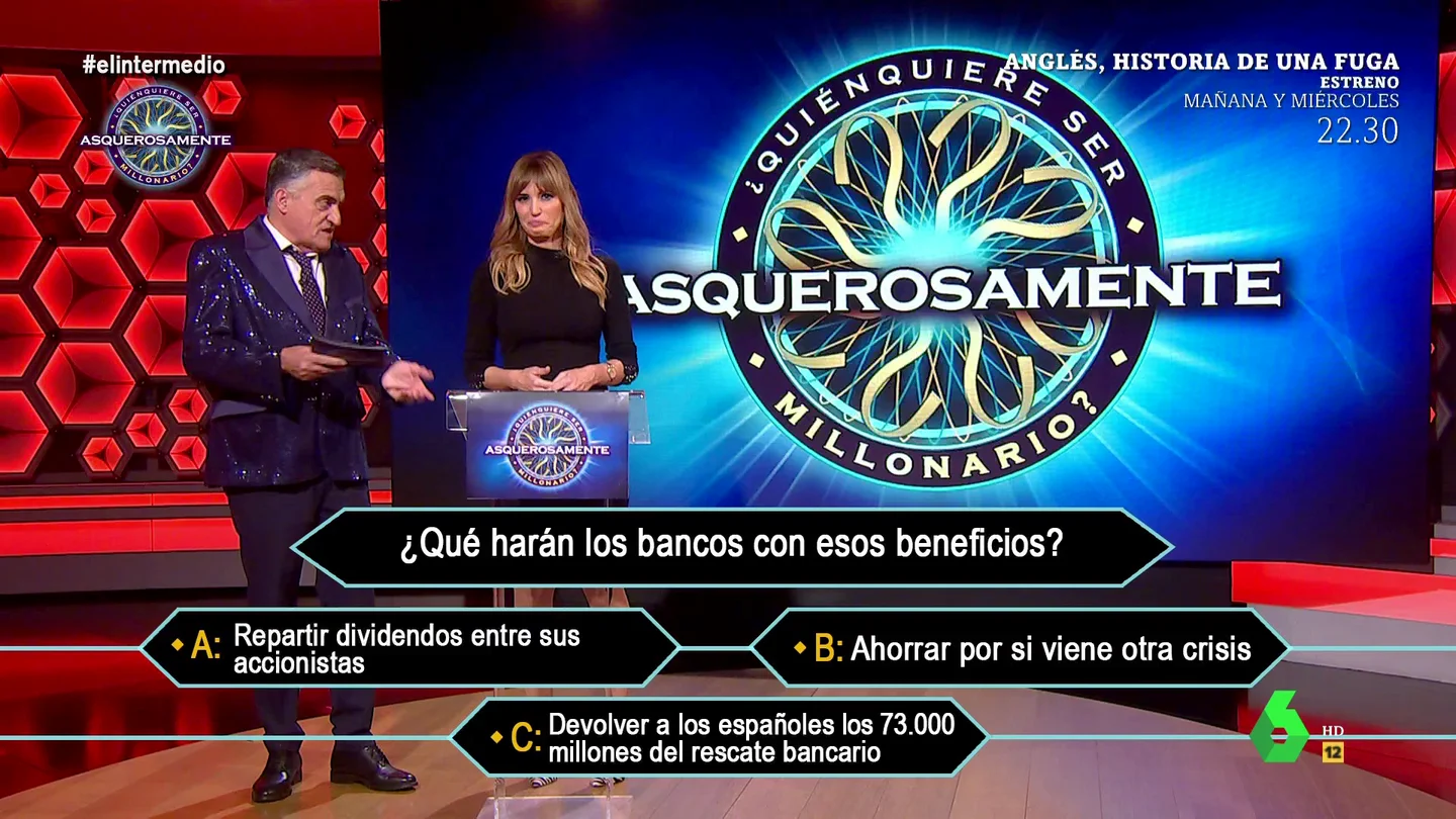 Cuánto ganan de media los banqueros españoles y otras preguntas de '¿Quién quiere ser asquerosamente millonario?' Cuánto ganan de media los banqueros españoles y otras preguntas de '¿Quién quiere ser asquerosamente millonario?'