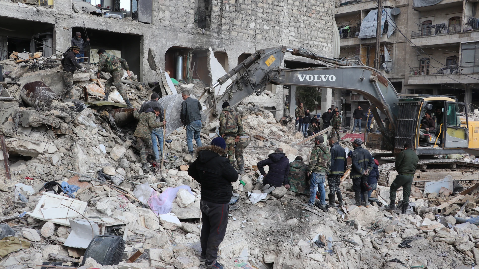 Vista de los destrozos ocasionados por el terremoto en Alepo