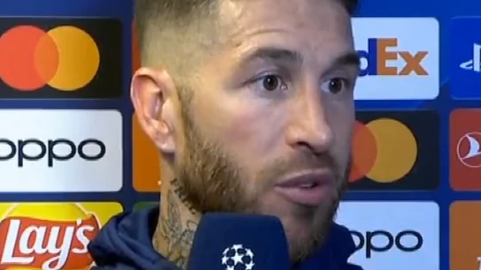 Sergio Ramos en la zona mixta Sergio Ramos en la zona mixta