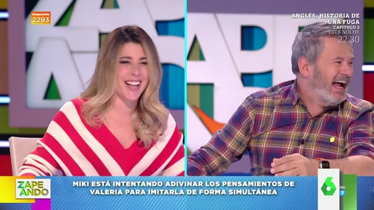 Miki Nadal intenta adivinar lo que piensan Valeria Ros y Lorena Castell Miki Nadal intenta adivinar lo que piensan Valeria Ros y Lorena Castell