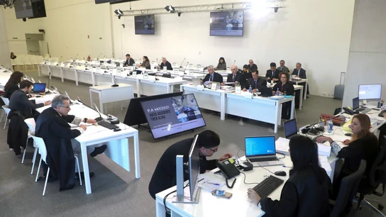 Sala de la Ciudad de la Cultura de Santiago de Compostela en la que se celebra el juicio del Alvia Sala de la Ciudad de la Cultura de Santiago de Compostela en la que se celebra el juicio del Alvia