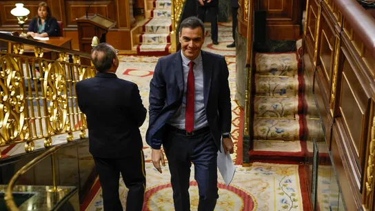 Pedro Sánchez a su salida del hemiciclo Pedro Sánchez a su salida del hemiciclo