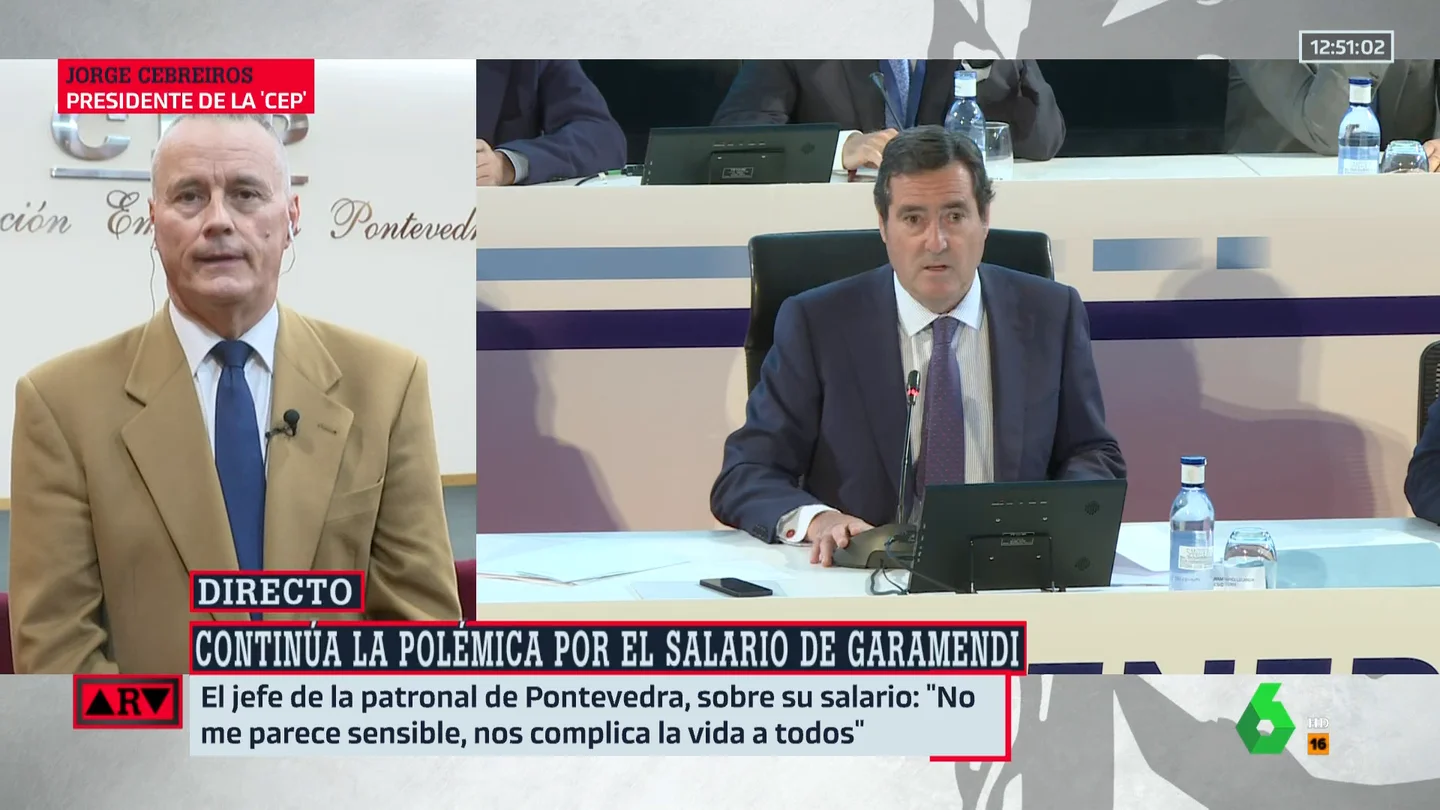 El presidente de la patronal de Pontevedra rechaza la subida salarial de Garamendi: "No es el momento" El presidente de la patronal de Pontevedra rechaza la subida salarial de Garamendi: "No es el momento"