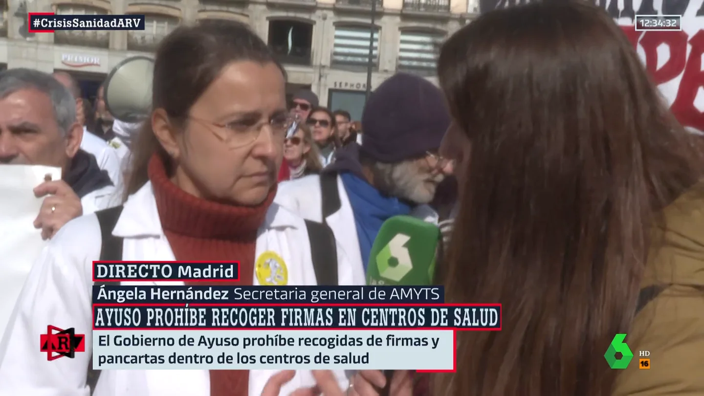 ARV - Ángela Hernández (AMYTS): "El Gobierno de Madrid prefiere reprimir y matar al mensajero en lugar de poner soluciones para la atención primaria" ARV - Ángela Hernández (AMYTS): "El Gobierno de Madrid prefiere reprimir y matar al mensajero en lugar de poner soluciones para la atención primaria"