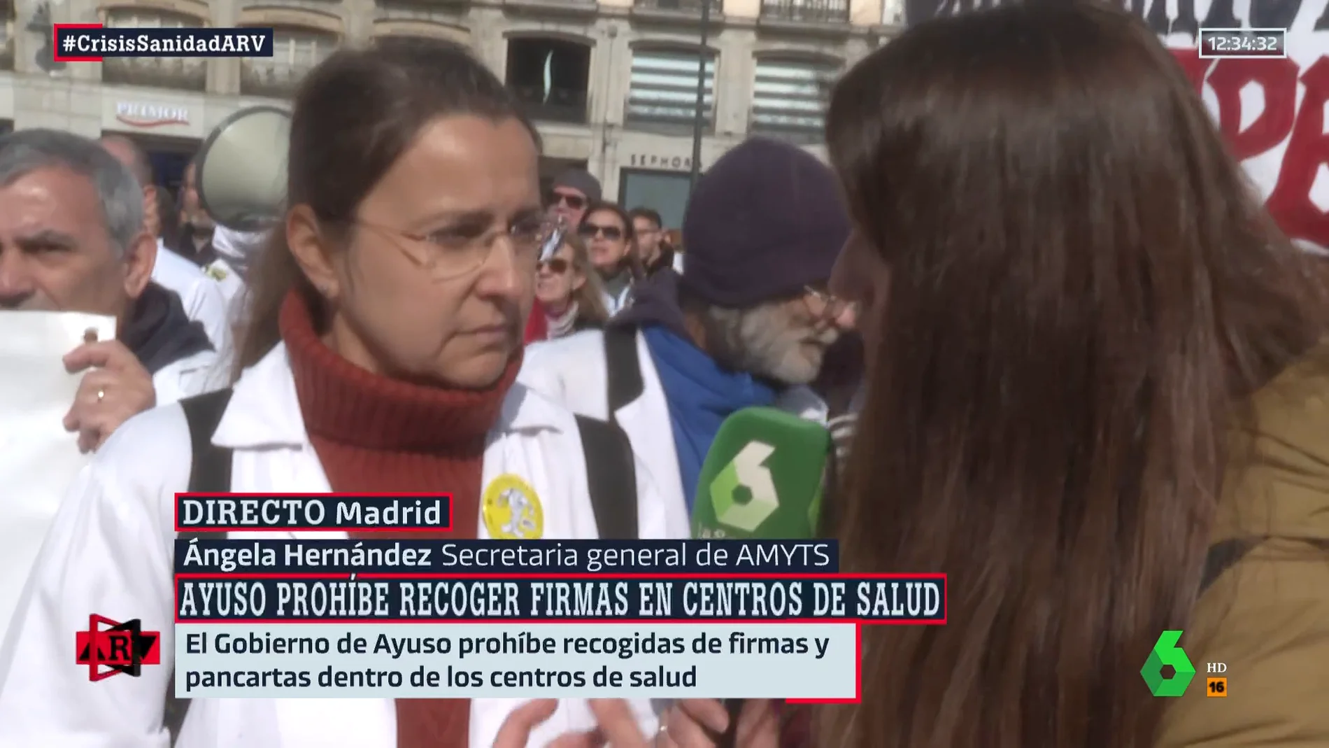 ARV - Ángela Hernández (AMYTS): "El Gobierno de Madrid prefiere reprimir y matar al mensajero en lugar de poner soluciones para la atención primaria"