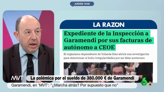 Bernardos, tras la subida de sueldo de Garamendi por su cambio de contrato: "Es un falso autónomo de libro" Bernardos, tras la subida de sueldo de Garamendi por su cambio de contrato: "Es un falso autónomo de libro"