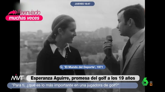 El sorprendente vídeo de Esperanza Aguirre con 19 años: una joven promesa del golf El sorprendente vídeo de Esperanza Aguirre con 19 años: una joven promesa del golf