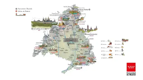 Mapa gastronómico de la Comunidad de Madrid Mapa gastronómico de la Comunidad de Madrid