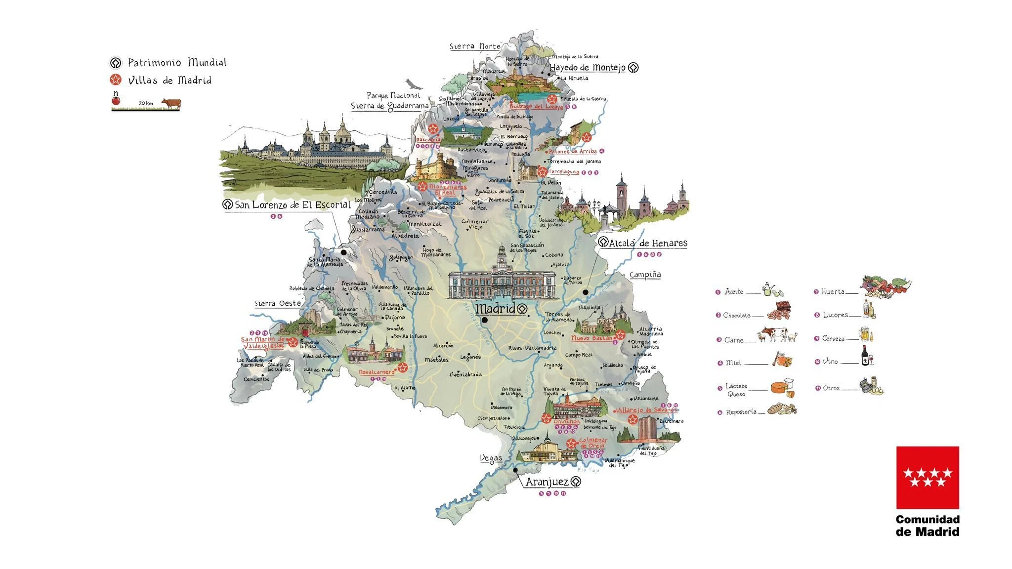 Mapa gastronómico de la Comunidad de Madrid Mapa gastronómico de la Comunidad de Madrid