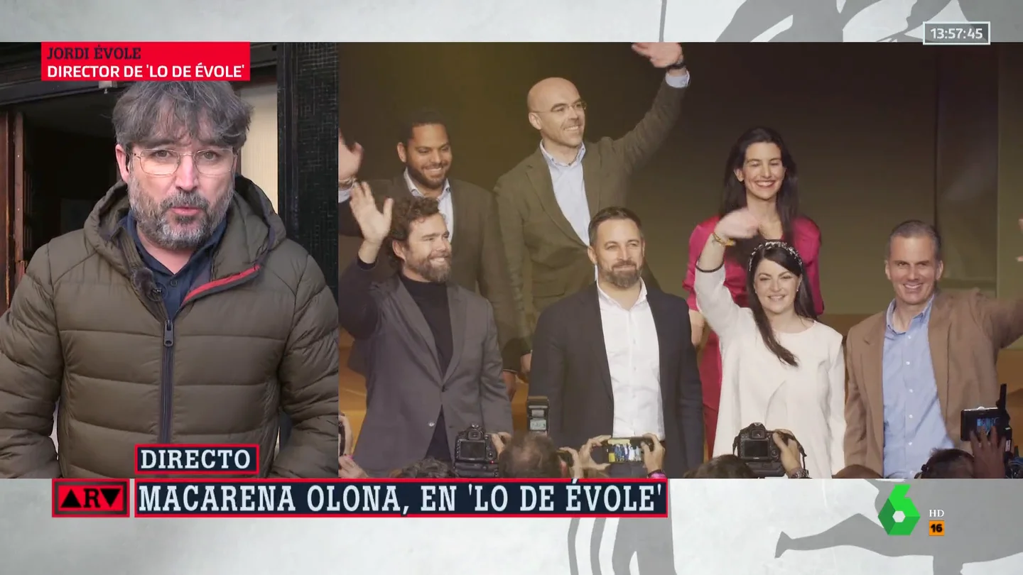Jordi Évole, en Al Rojo Vivo Jordi Évole desvela que "Macarena Olona hace insinuaciones de corrupción en Vox"