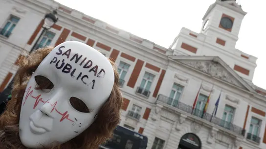 Imagen de archivo de la manifestación de médicos y pediatras convocada por Amyts el pasado 8 de febrero en Madrid Imagen de archivo de la manifestación de médicos y pediatras convocada por Amyts el pasado 8 de febrero en Madrid