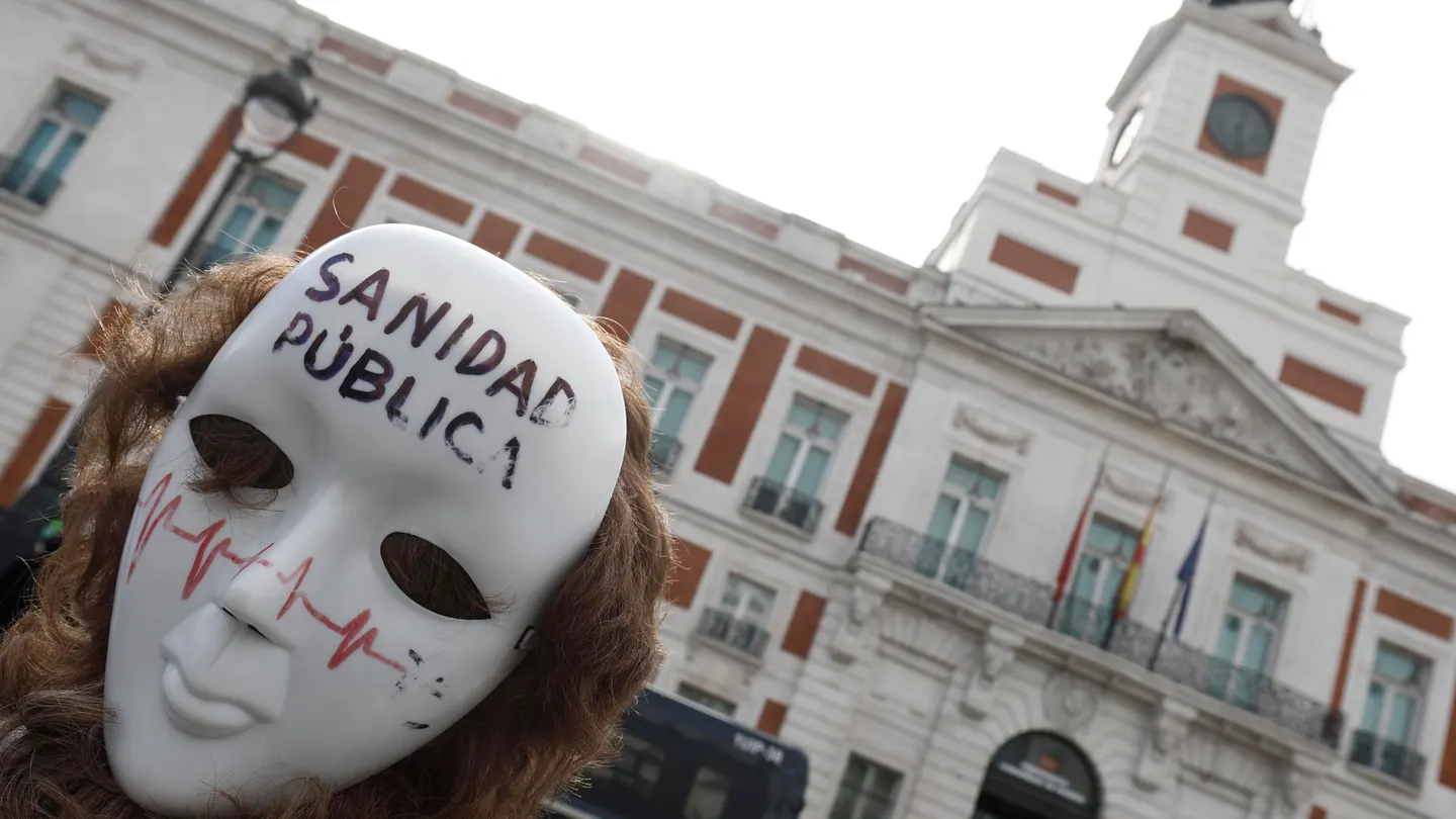 Imagen de archivo de la manifestación de médicos y pediatras convocada por Amyts el pasado 8 de febrero en Madrid Imagen de archivo de la manifestación de médicos y pediatras convocada por Amyts el pasado 8 de febrero en Madrid