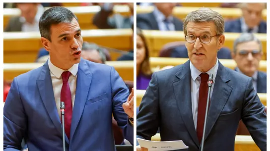 Sánchez y Feijóo en el Senado Sánchez y Feijóo en el Senado