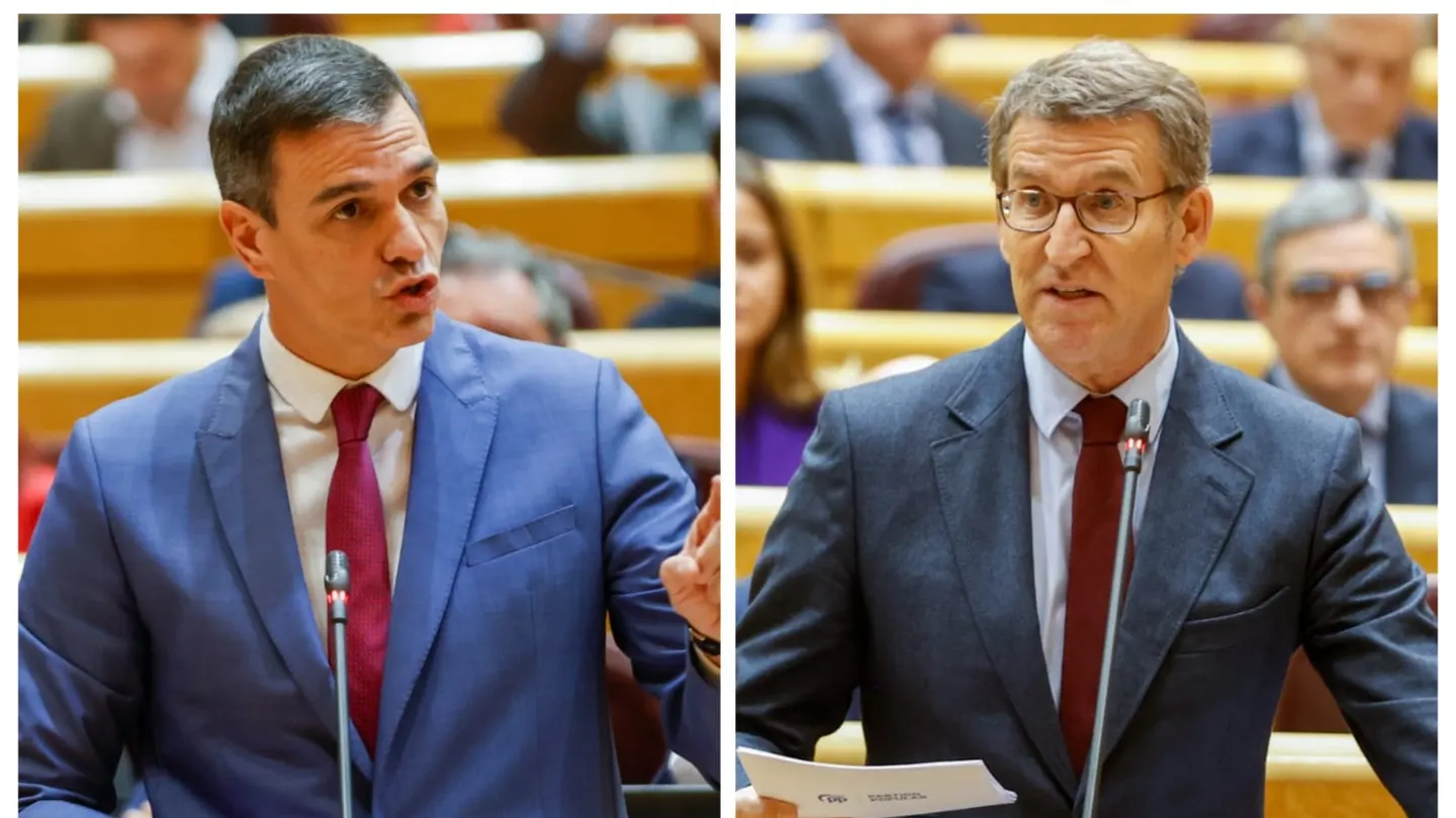 Sánchez y Feijóo en el Senado Sánchez y Feijóo en el Senado