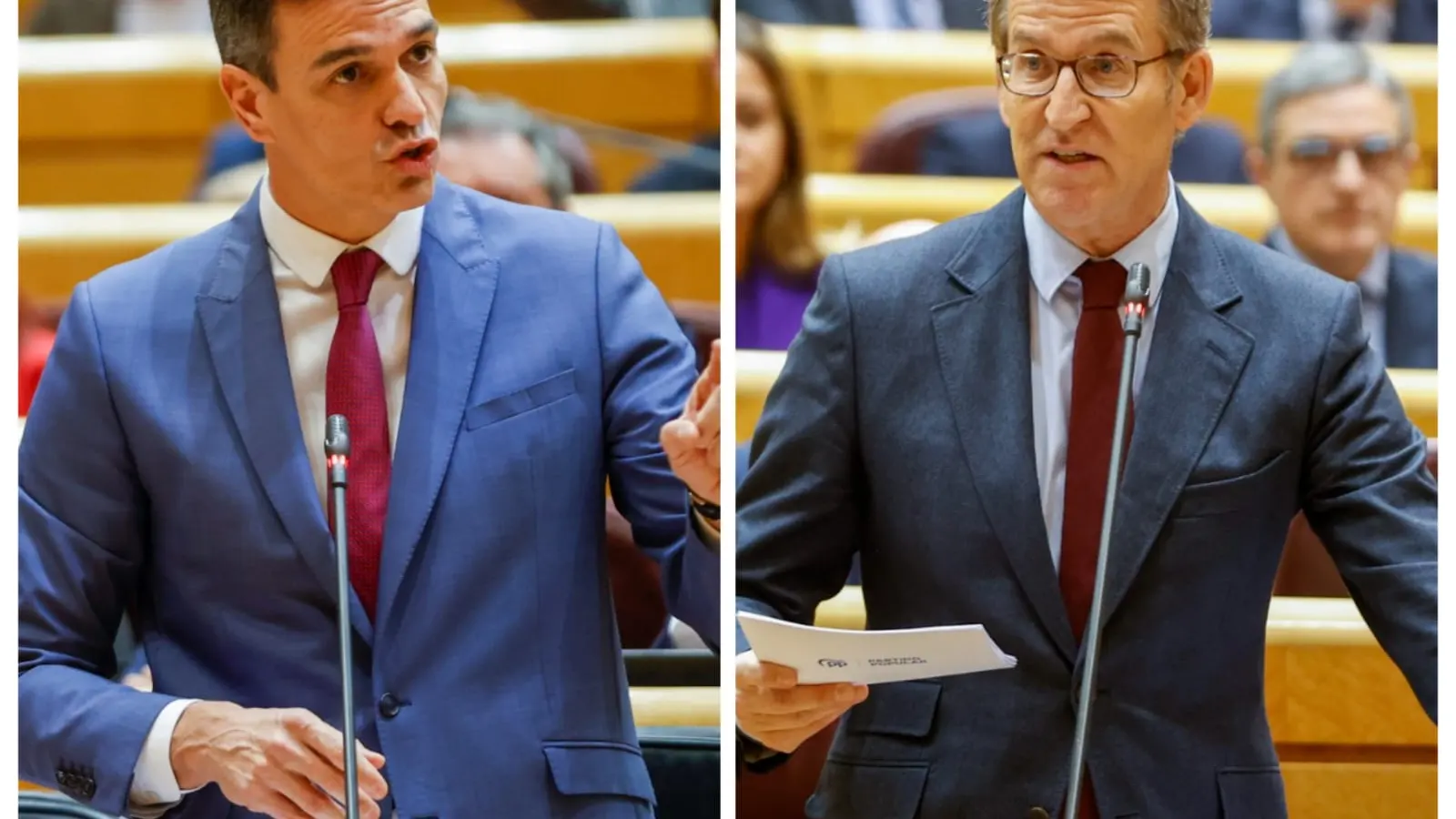 Sánchez y Feijóo en el Senado