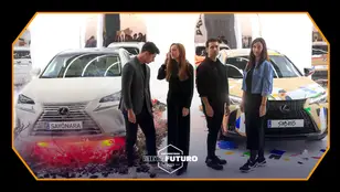 Cuatro de los participantes del Concurso Lexus ART CAR durante la feria ARCOmadrid 2023