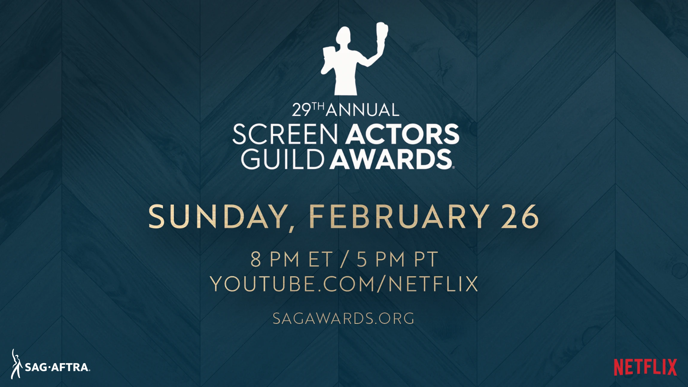 Netflix emitirá en Youtube la 29 edición de la ceremonia de los SAG Awards. 